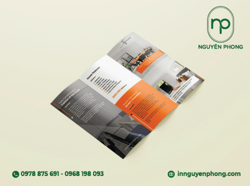 Brochure thiết kế tone cam, xám hiện đại